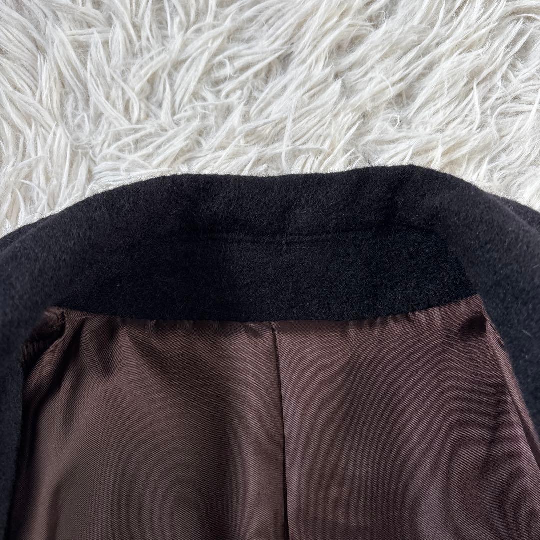 超希少☆【ジャンポールゴルチェ】アンゴラ　ブラック　ロゴボタン　コート　40 L