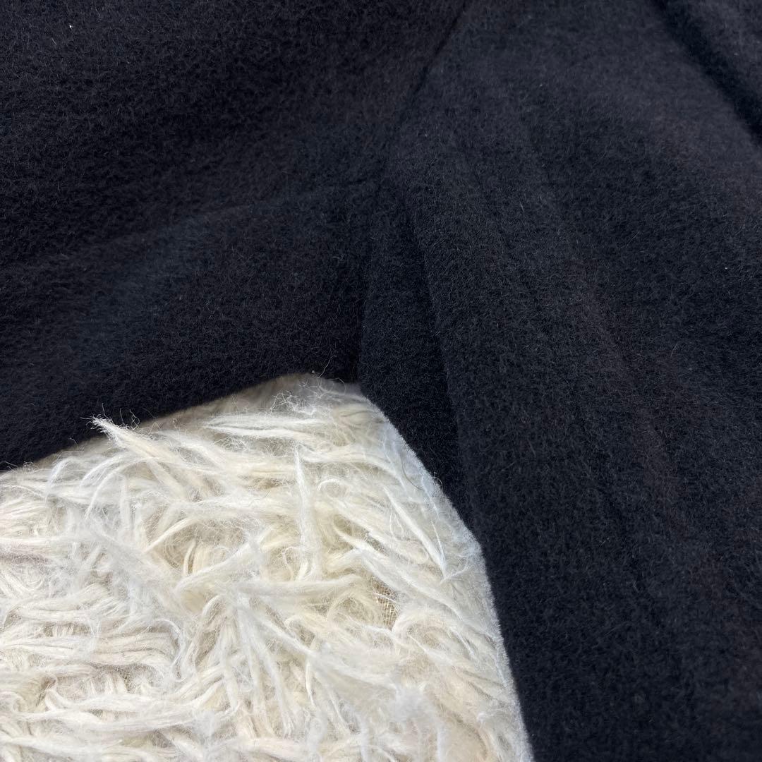 超希少☆【ジャンポールゴルチェ】アンゴラ　ブラック　ロゴボタン　コート　40 L