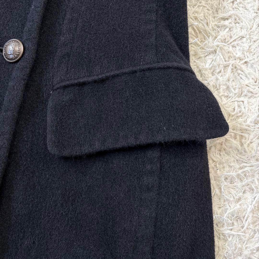 超希少☆【ジャンポールゴルチェ】アンゴラ　ブラック　ロゴボタン　コート　40 L