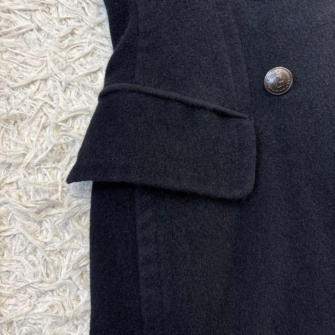 超希少☆【ジャンポールゴルチェ】アンゴラ　ブラック　ロゴボタン　コート　40 L