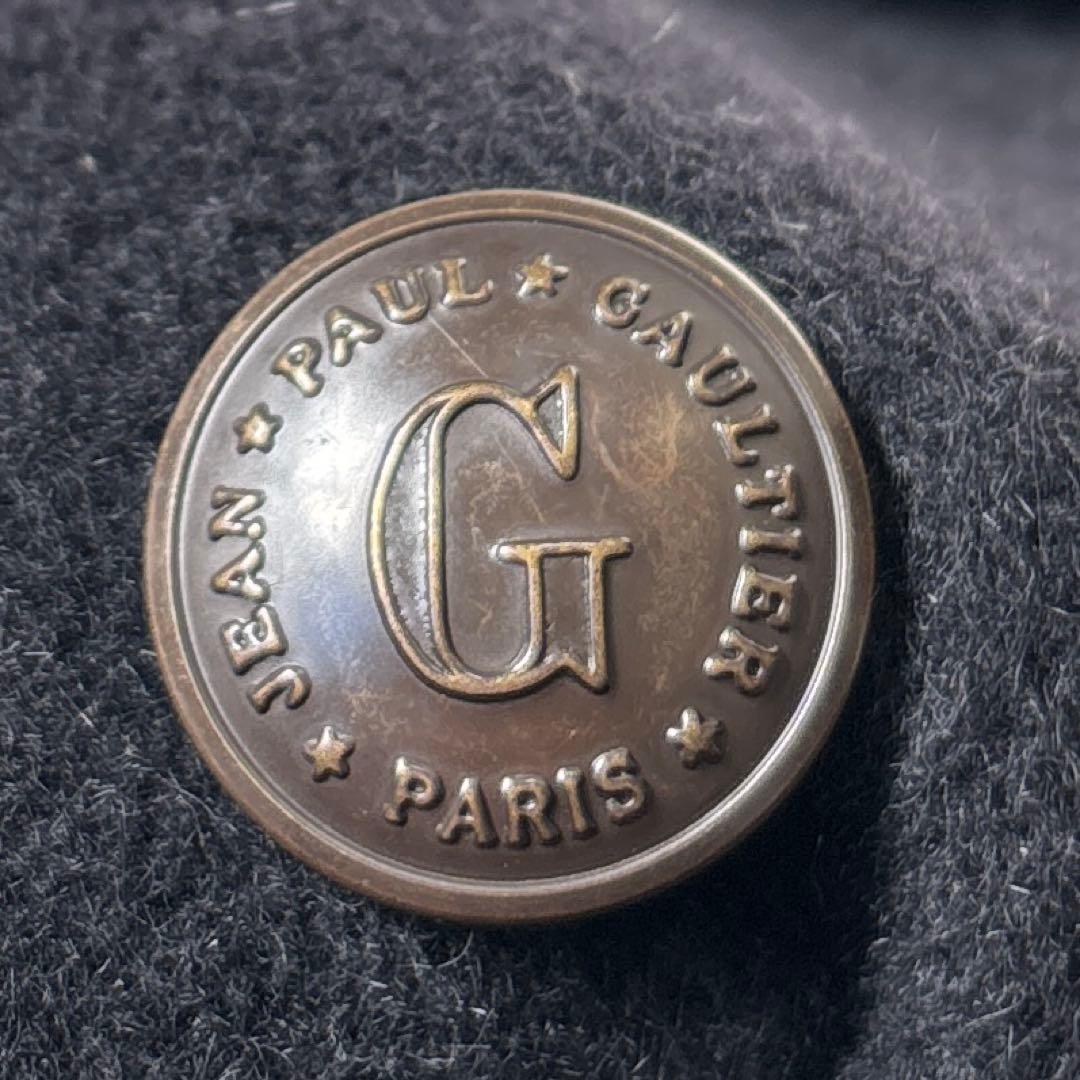 超希少☆【ジャンポールゴルチェ】アンゴラ　ブラック　ロゴボタン　コート　40 L