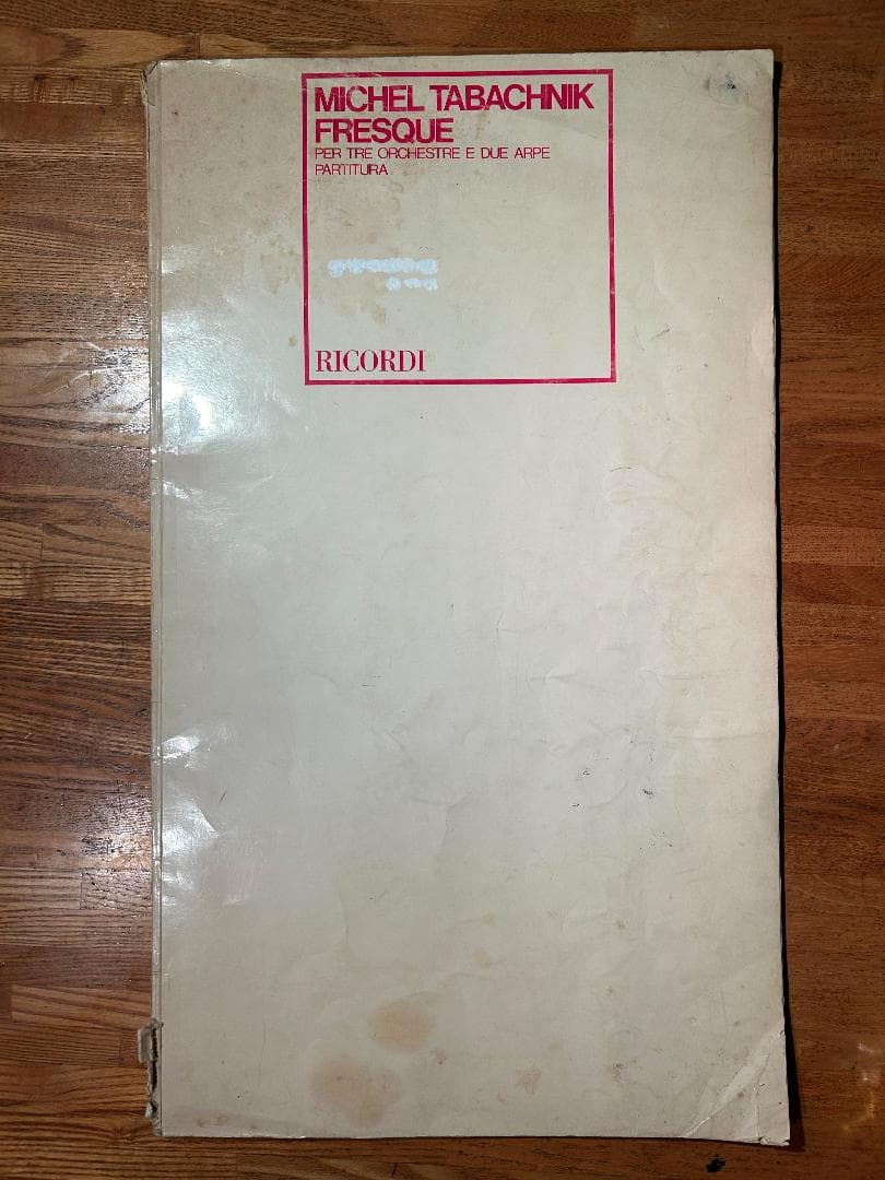 ミシェル・タバシュニクの貴重な1969（大型譜面）Fresque