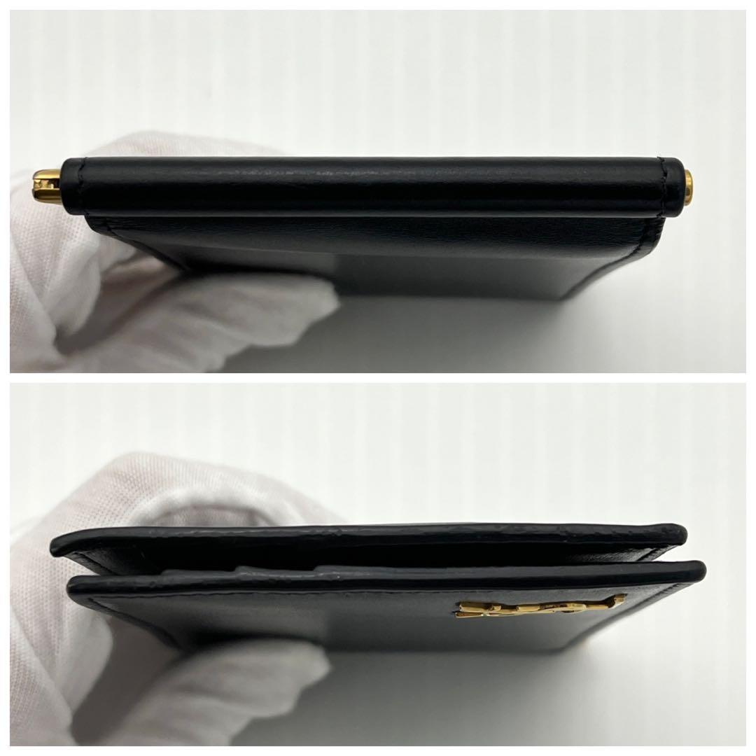【極美品】サンローランパリ マネークリップ YSLロゴ タイニーカサンドラ 黒