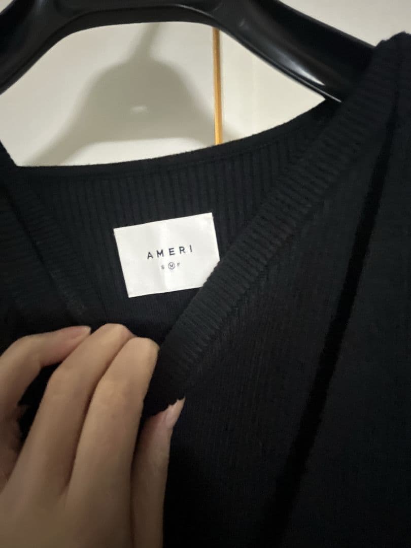 AMERI　CAN SLEEVE LAYERED KNIT DRESS