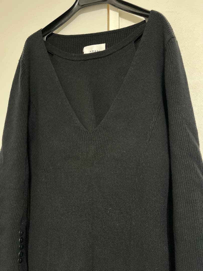 AMERI　CAN SLEEVE LAYERED KNIT DRESS