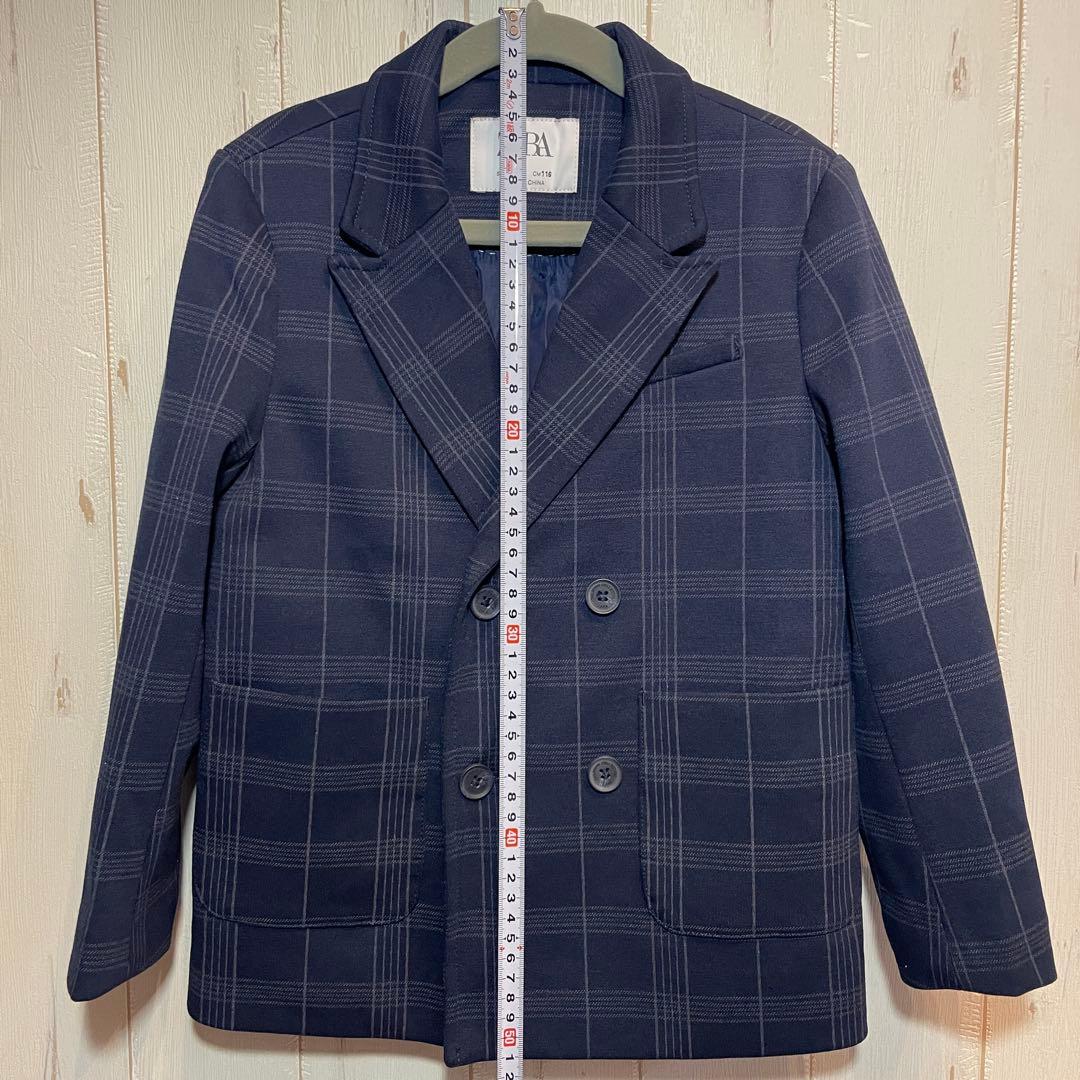 入学式 フォーマルスーツ 6点セット 120cm ZARA ネイビー チェック柄