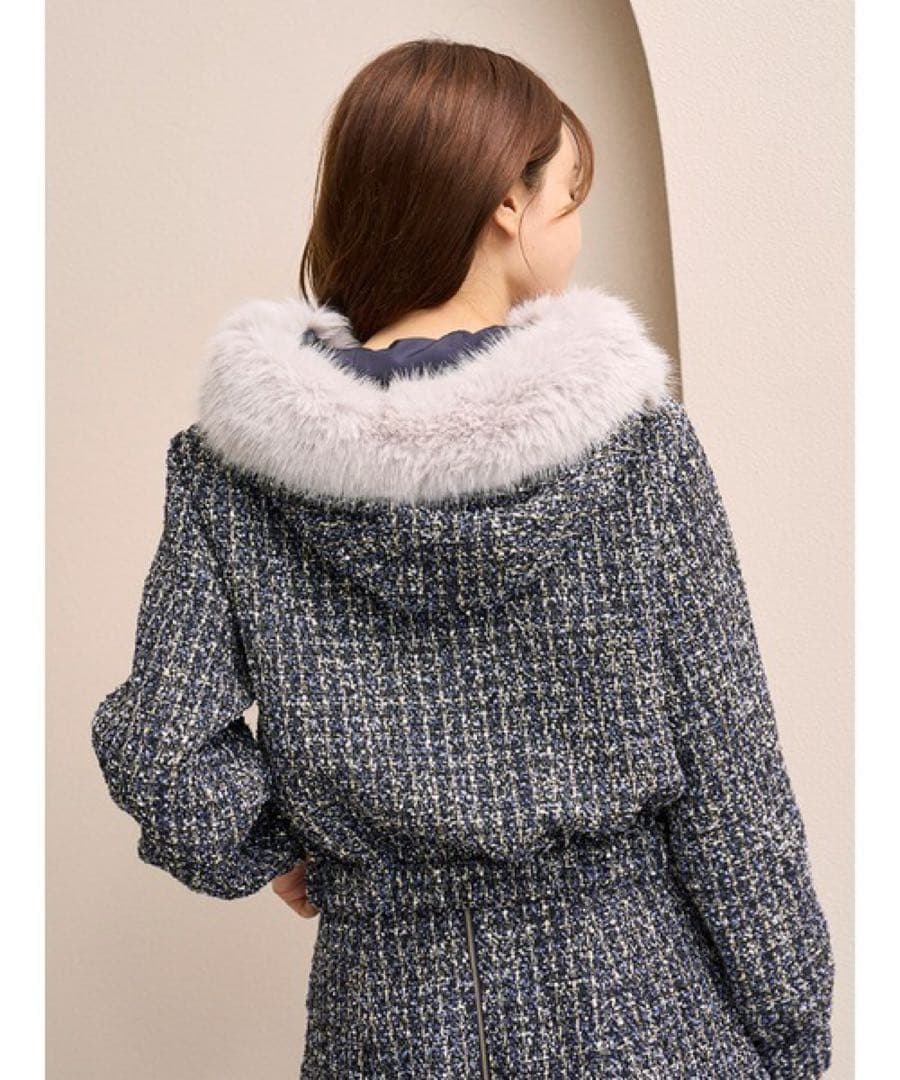 わーちんsnidel ファー付きツイードブルゾン
