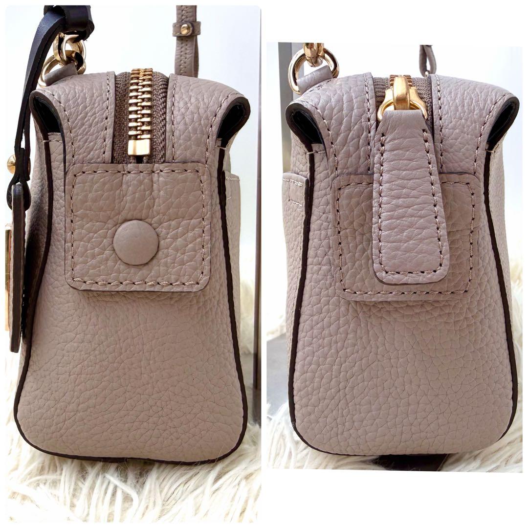 極美品✨ ペレボルサ 2way ショルダーバッグ レネット グレージュ レザー