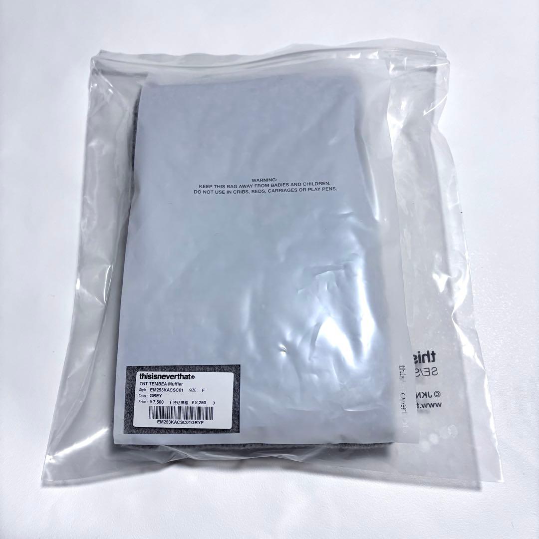 新品 TEMBEA x thisisneverthat マフラー グレー ネバザ