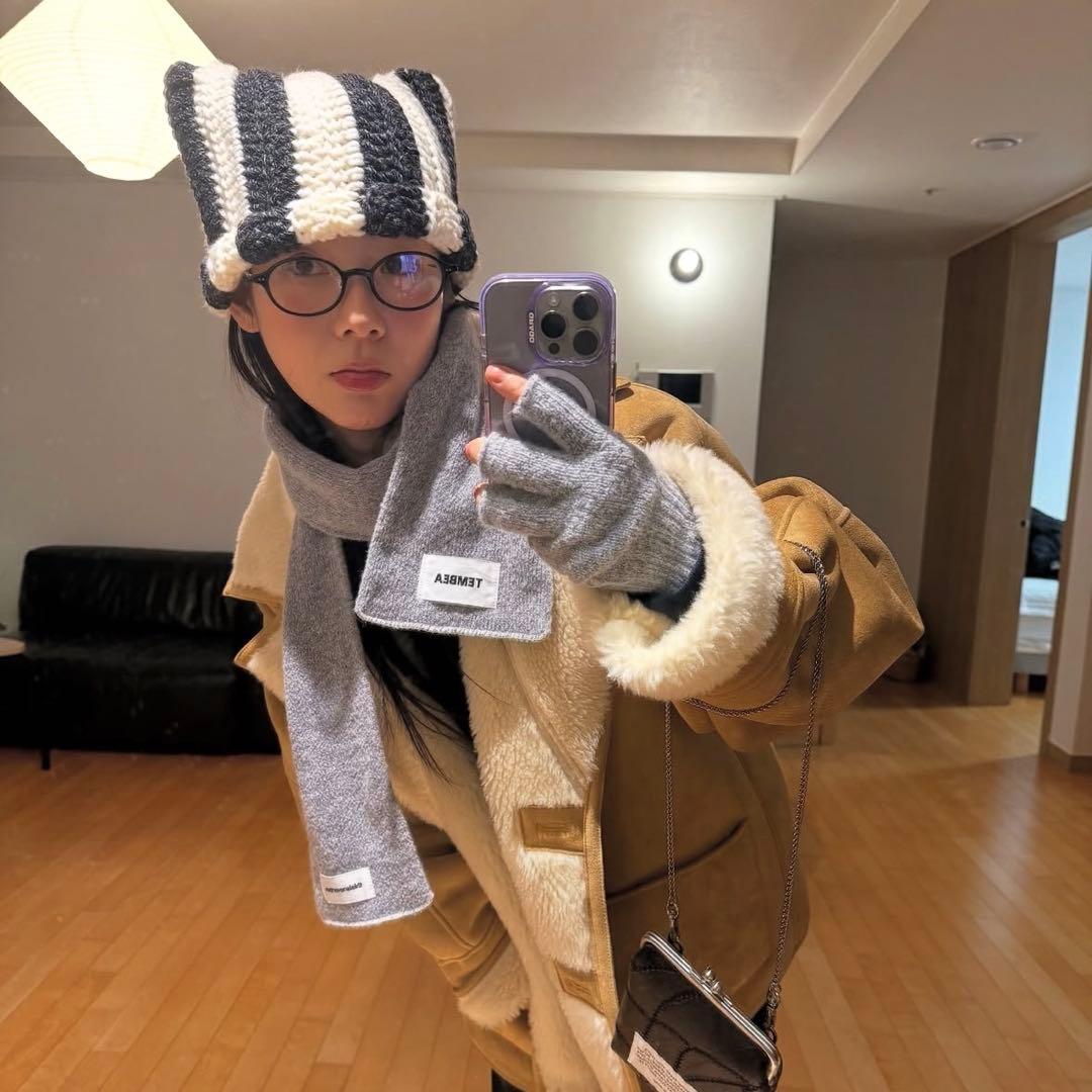 新品 TEMBEA x thisisneverthat マフラー グレー ネバザ