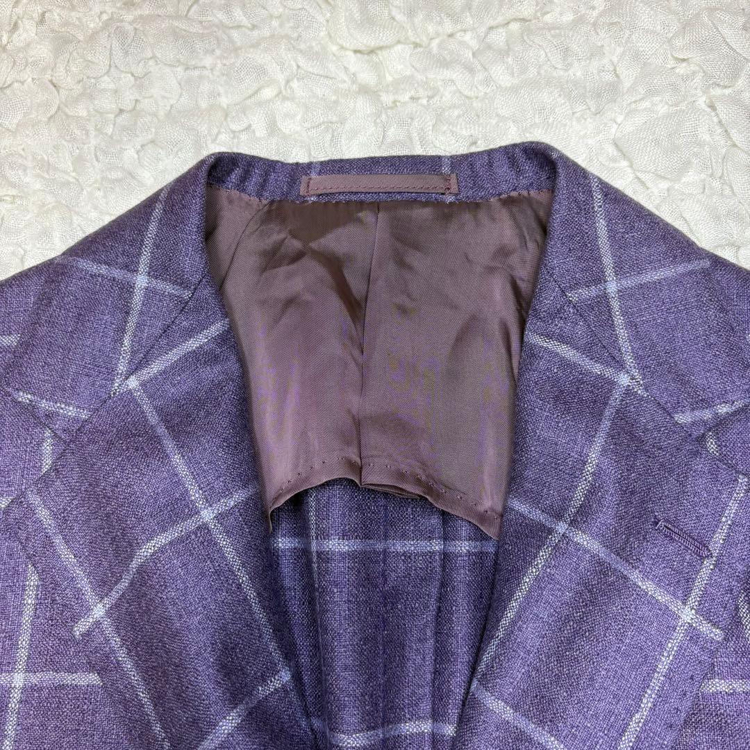 未使用級Brilla /ロロピアーナ シルクカシミヤ ウインドウペーンジャケット