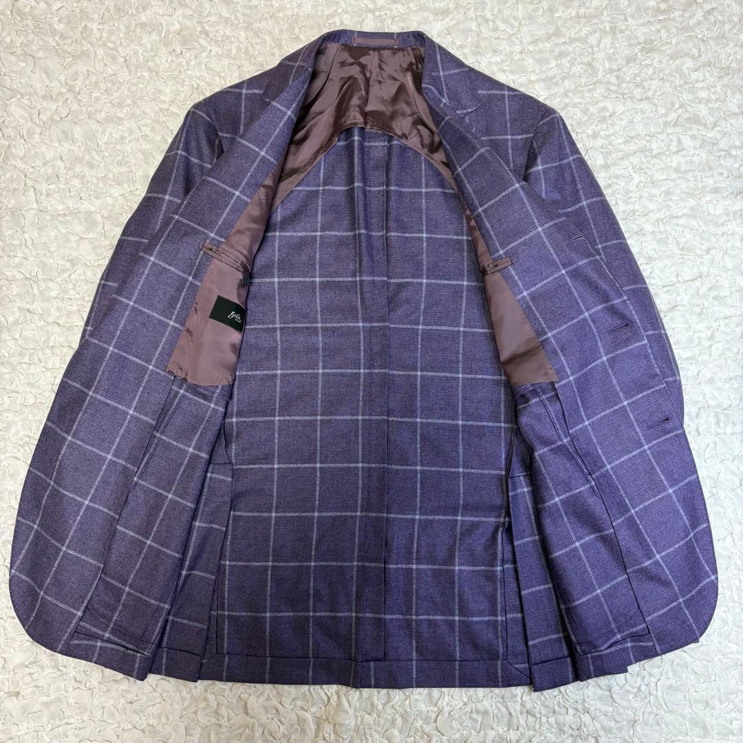 未使用級Brilla /ロロピアーナ シルクカシミヤ ウインドウペーンジャケット