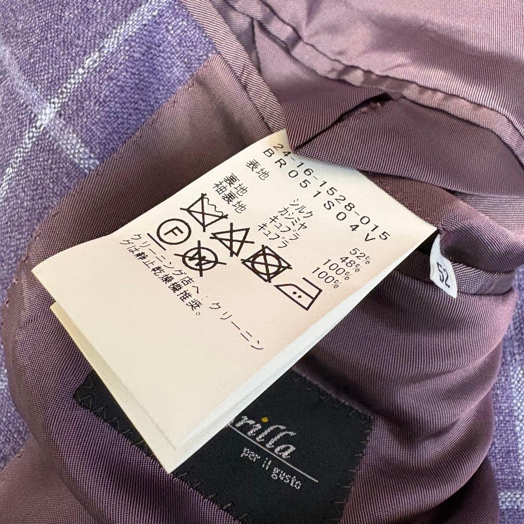 未使用級Brilla /ロロピアーナ シルクカシミヤ ウインドウペーンジャケット