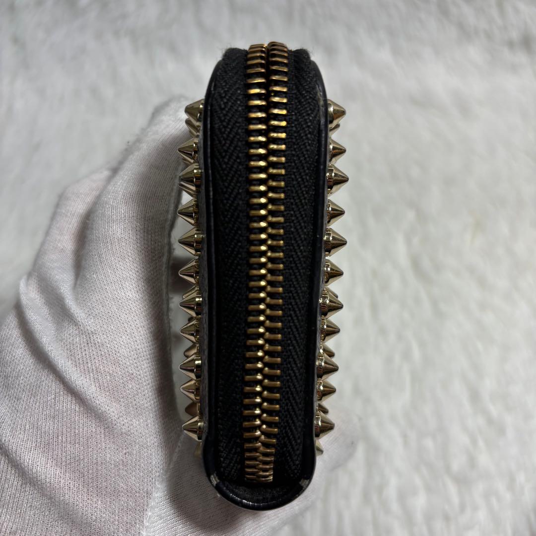 ✨美品✨ ルブタン パネトーネ スタッズ 長財布 レザー ラウンドジップ 革 黒