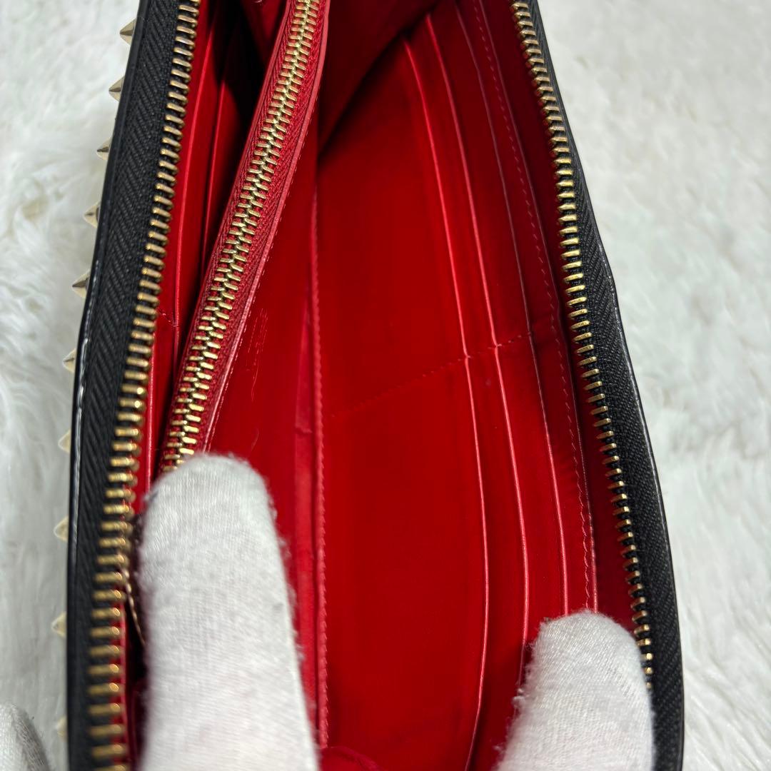 ✨美品✨ ルブタン パネトーネ スタッズ 長財布 レザー ラウンドジップ 革 黒