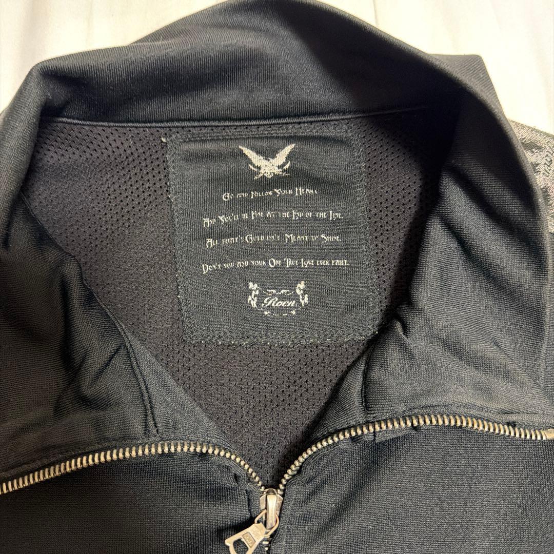 ロエン　Roen グレーレオパードライン　スワロフスキースカル　ジャージ　48L