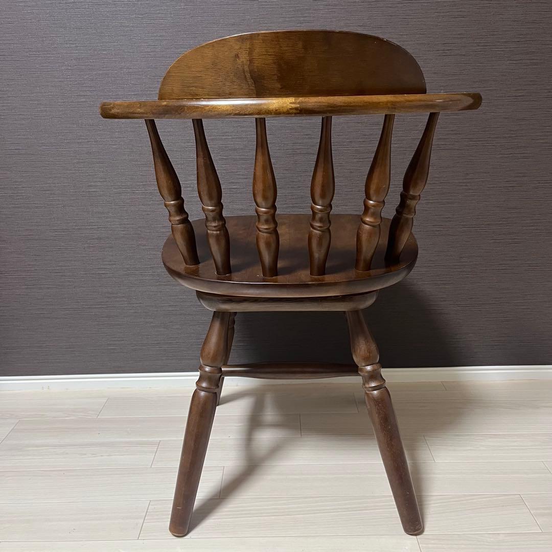 希少 飛騨家具　ウィンザーチェア　回転チェア　昭和レトロ　ヴィンテージ　木製 ②