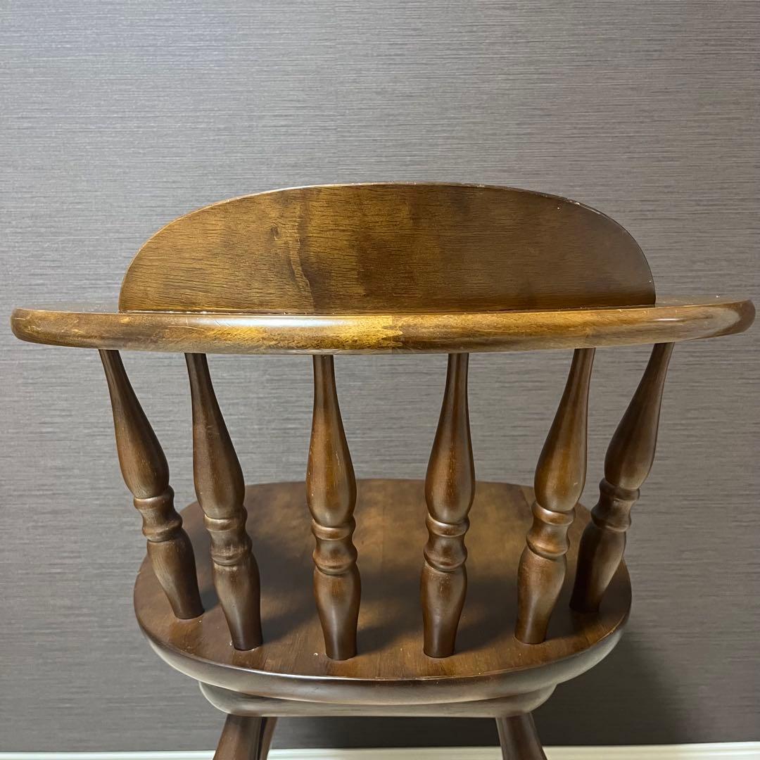 希少 飛騨家具　ウィンザーチェア　回転チェア　昭和レトロ　ヴィンテージ　木製 ②