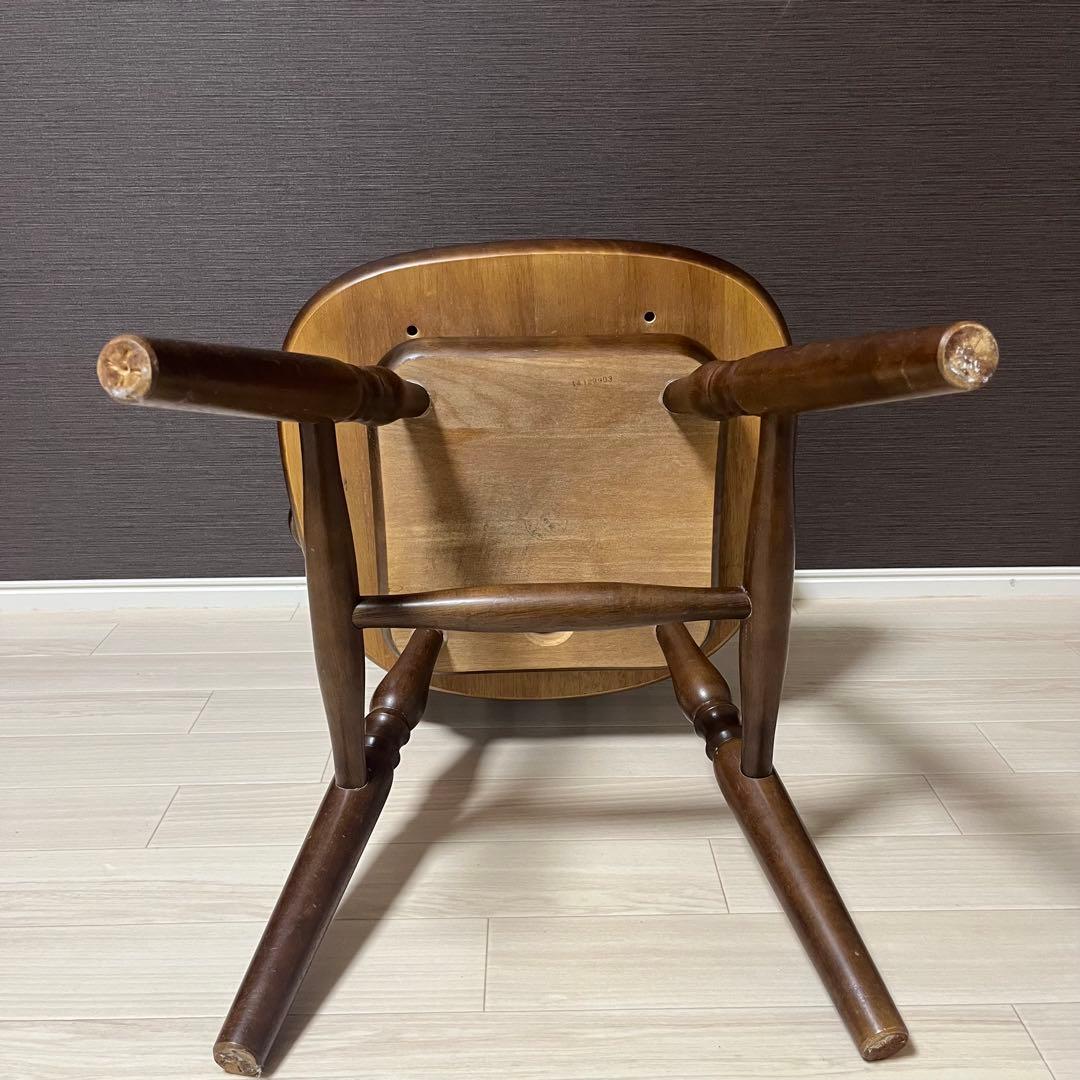 希少 飛騨家具　ウィンザーチェア　回転チェア　昭和レトロ　ヴィンテージ　木製 ②
