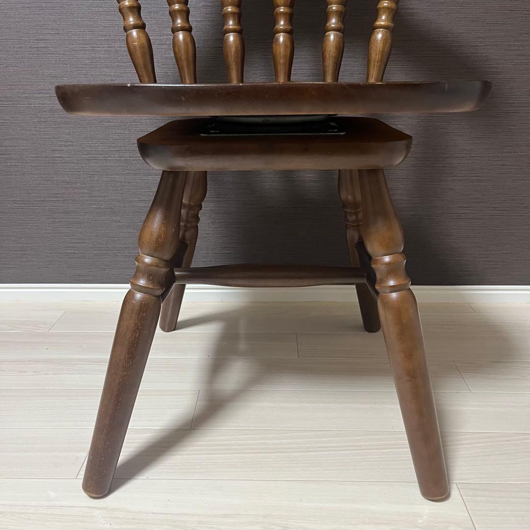 希少 飛騨家具　ウィンザーチェア　回転チェア　昭和レトロ　ヴィンテージ　木製 ②