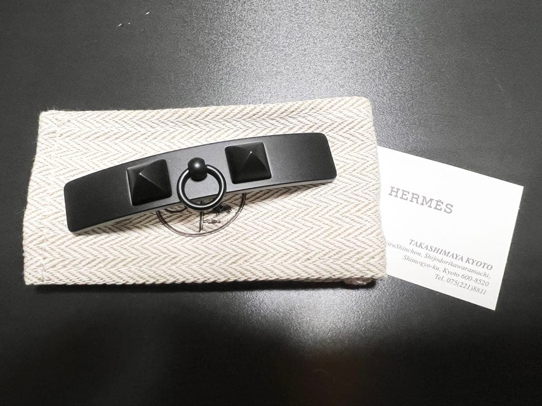 【週末限定】【新品未使用】HERMES エルメス カプリス PM バレッタ 黒