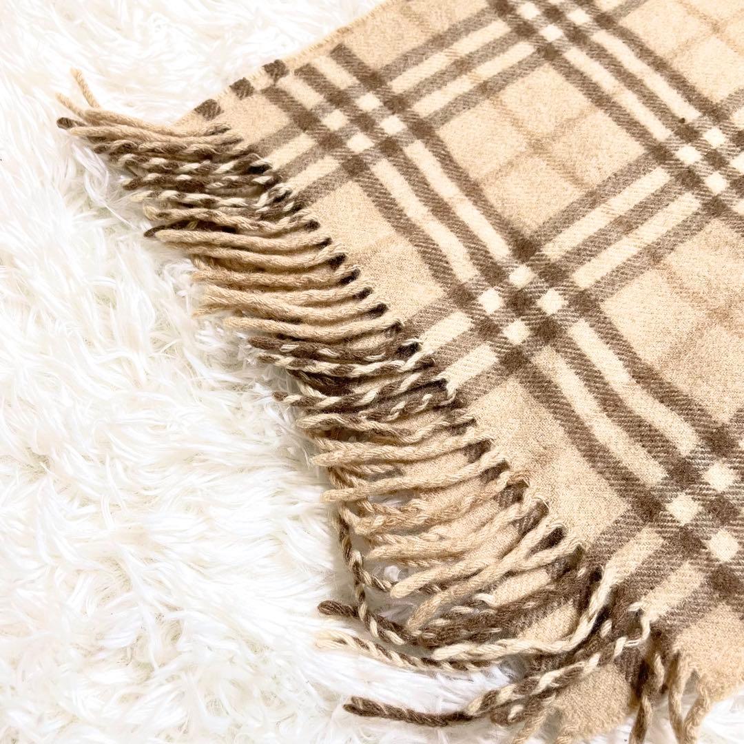 美品✨ バーバリー カシミア100% マフラー（ノバチェック／ベージュ）