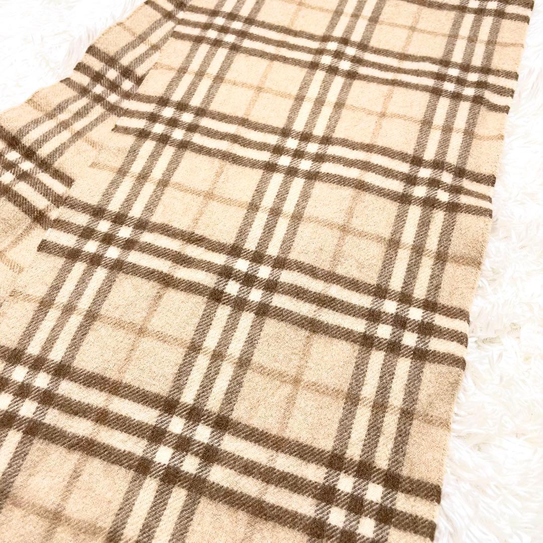 美品✨ バーバリー カシミア100% マフラー（ノバチェック／ベージュ）