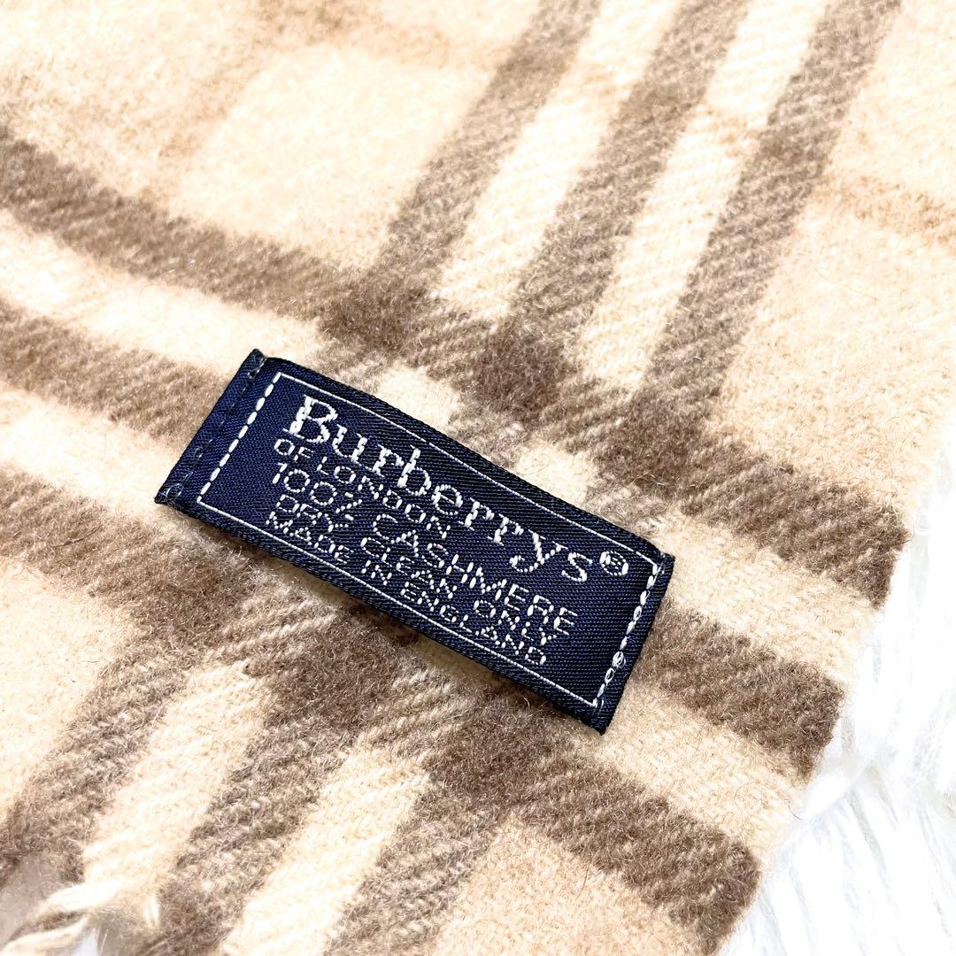 美品✨ バーバリー カシミア100% マフラー（ノバチェック／ベージュ）