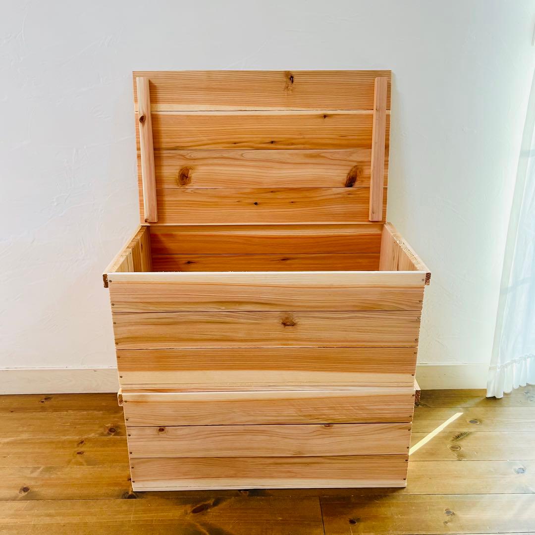 新品 蓋付 りんご箱 A4 サイズ 4箱 / 収納 木箱 ケース ボックス 箱