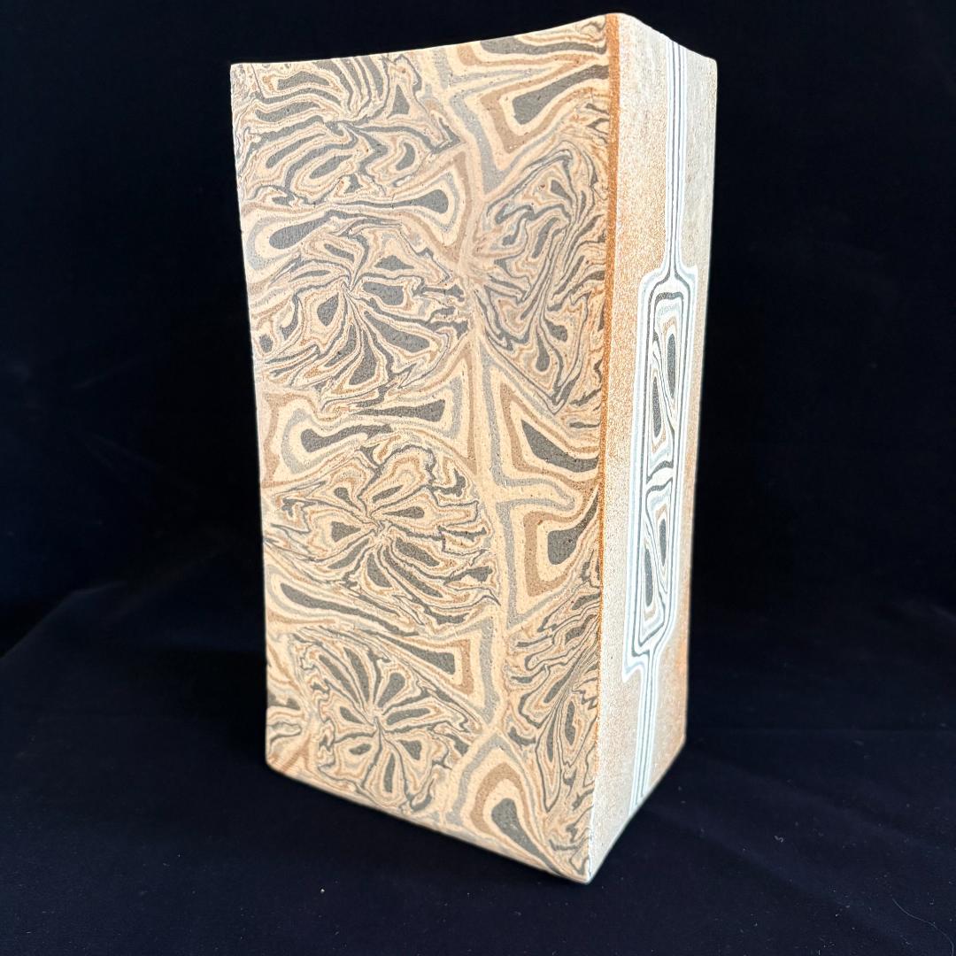 瀬戸　水野達三作　練り込み花瓶