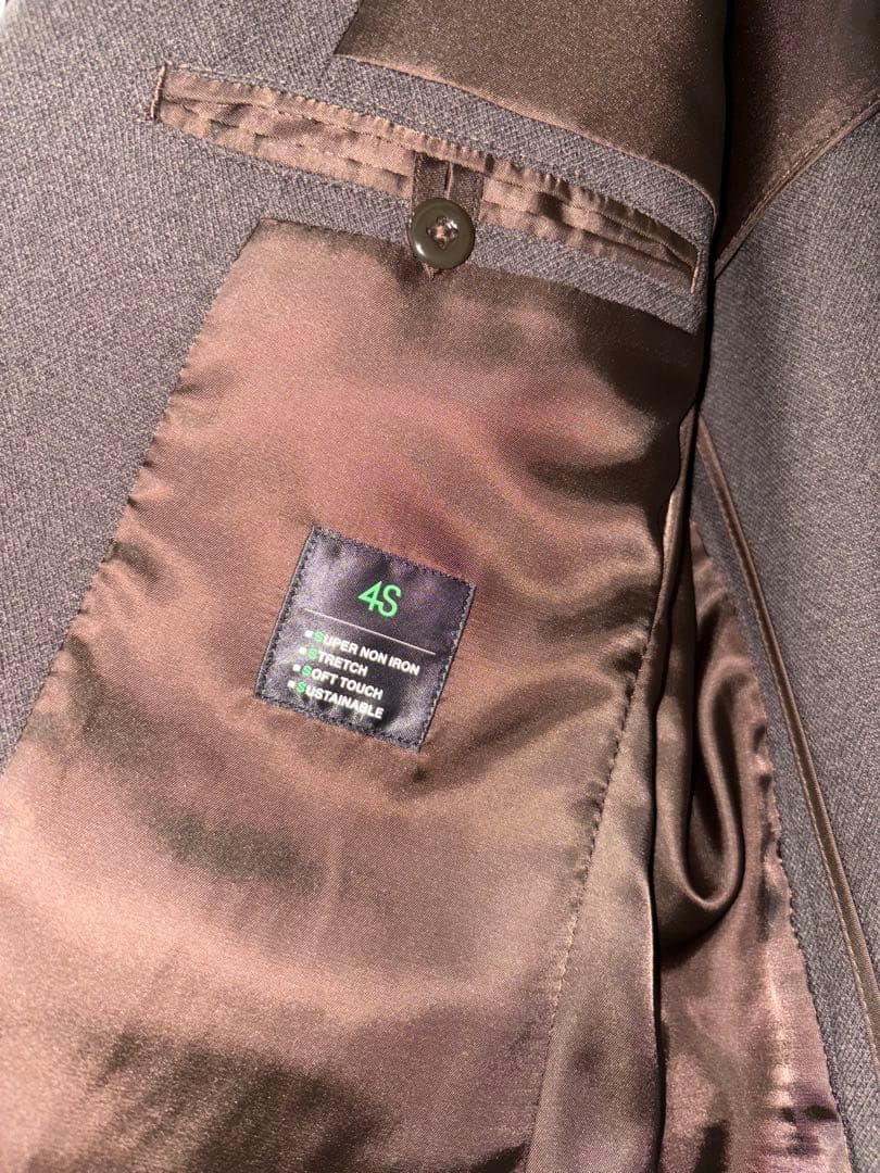 【ジャケット未着用】スーツセレクト ウォッシャブルスーツブラウンセットアップA6