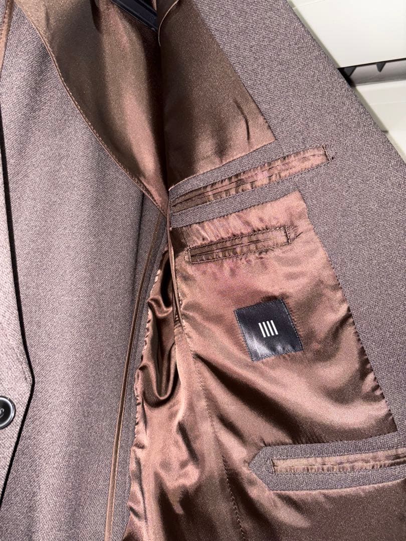 【ジャケット未着用】スーツセレクト ウォッシャブルスーツブラウンセットアップA6