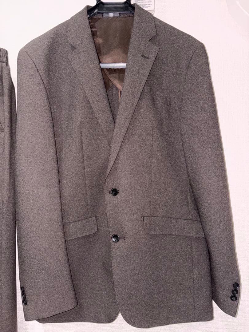 【ジャケット未着用】スーツセレクト ウォッシャブルスーツブラウンセットアップA6