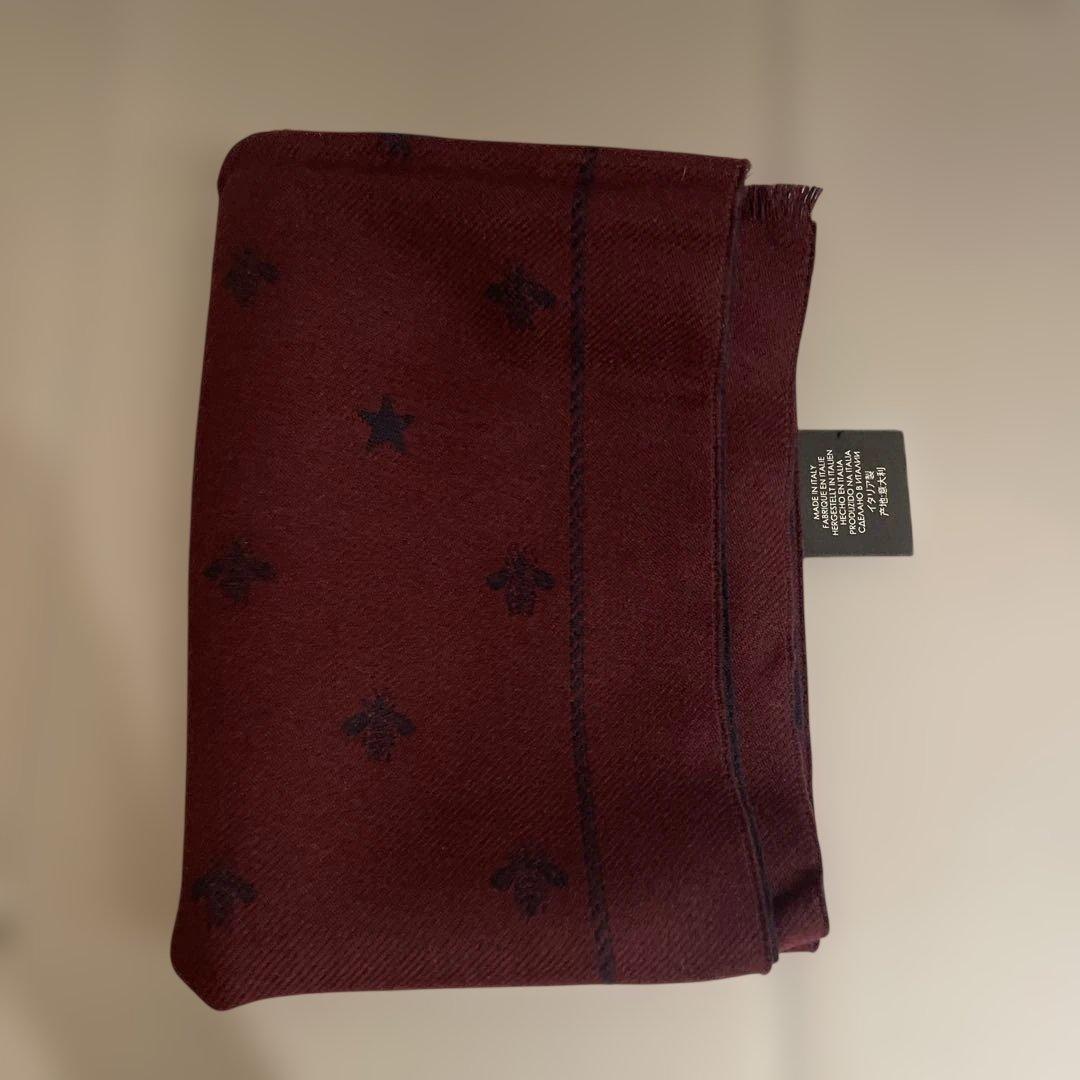 ◉GUCCI グッチ星と蜂柄　リバーシブル　マフラー