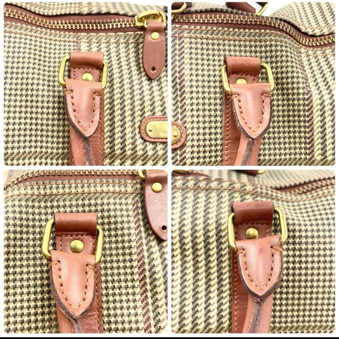 付属品完備 美品 ポロラルフローレン ボストンバッグ 2way 千鳥格子 総柄