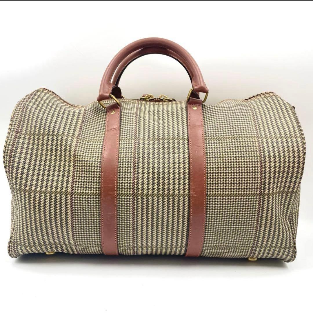 付属品完備 美品 ポロラルフローレン ボストンバッグ 2way 千鳥格子 総柄