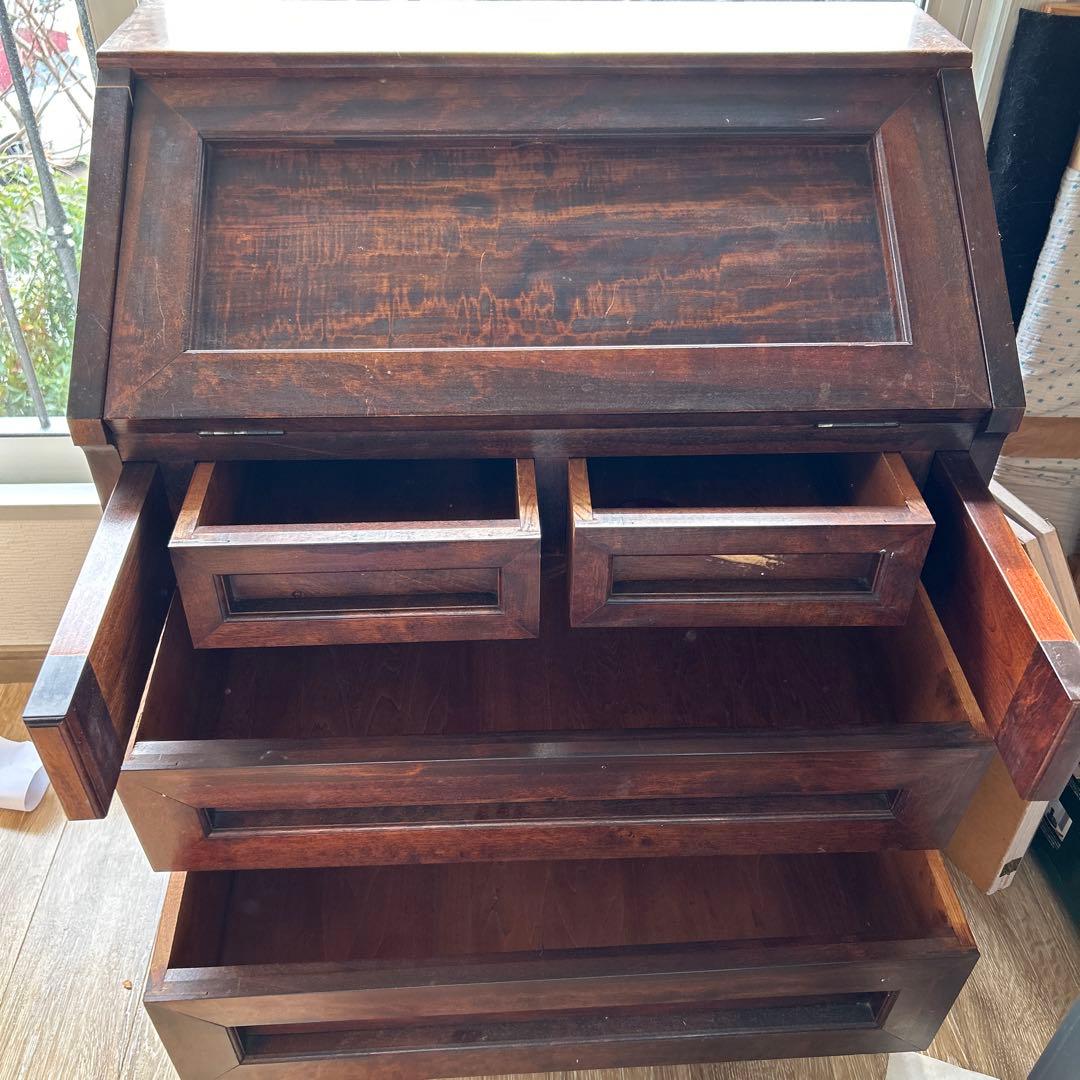 木製ダークブラウン箪笥 卓型