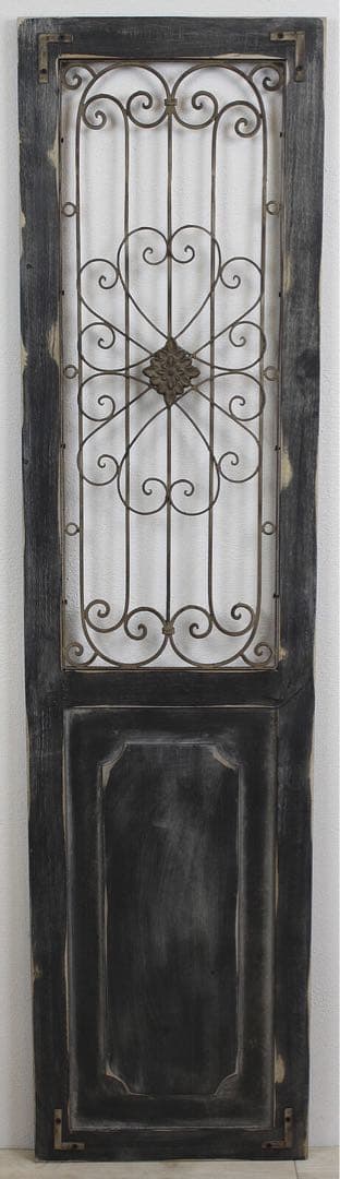 アイアンウッドアンティークフィニッシュ ウォールデコ壁掛可 ウッドドアブラック