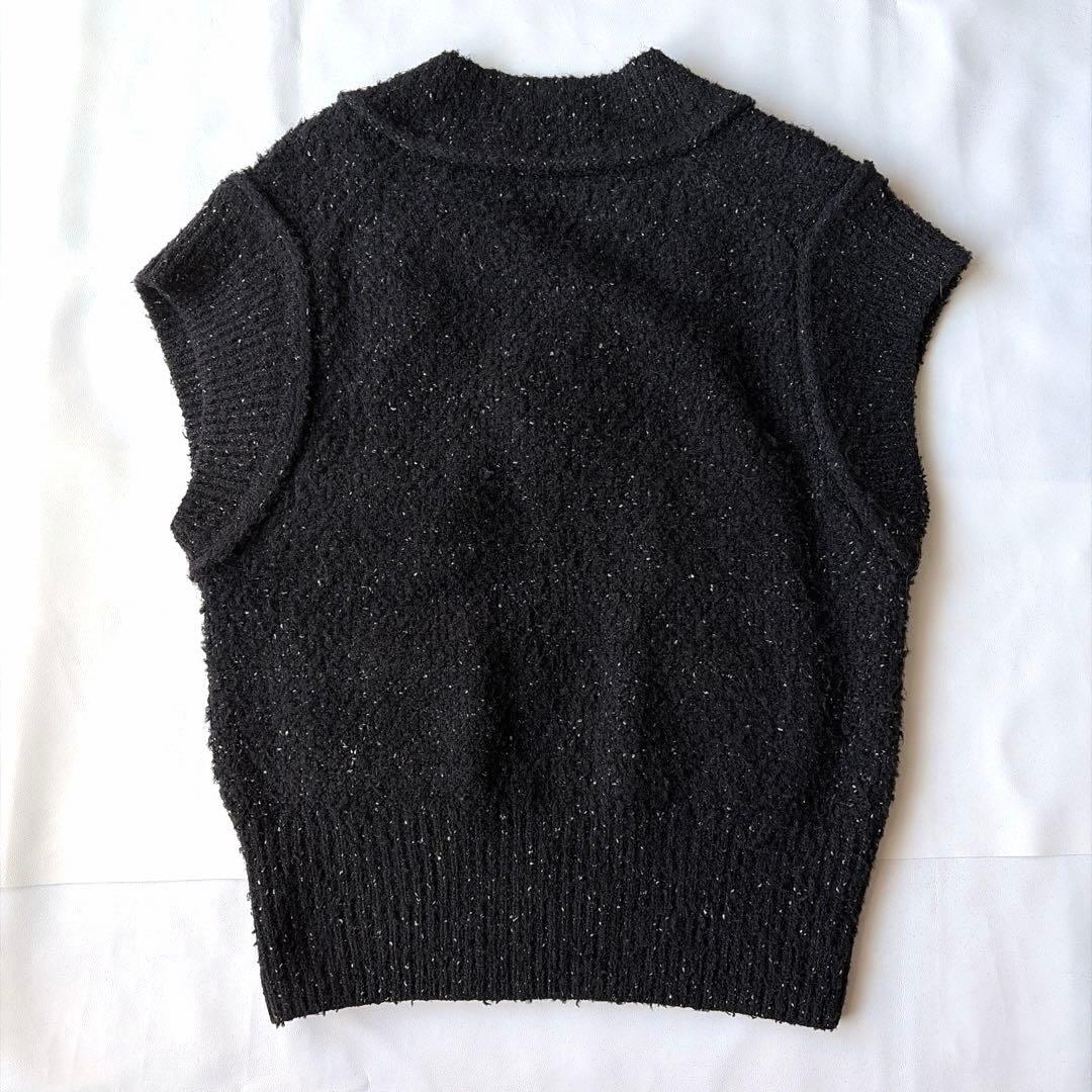 Curensology カレンソロジー ツイーディヤーン ニットベスト ブラック