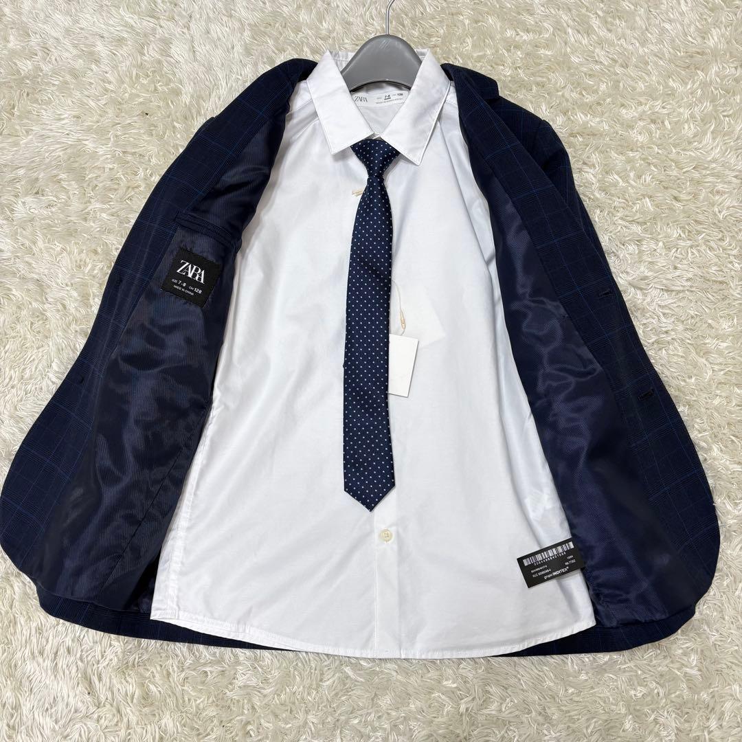 【未使用タグ付き】ZARA 男児フォーマルスーツ セットアップ 紺 128
