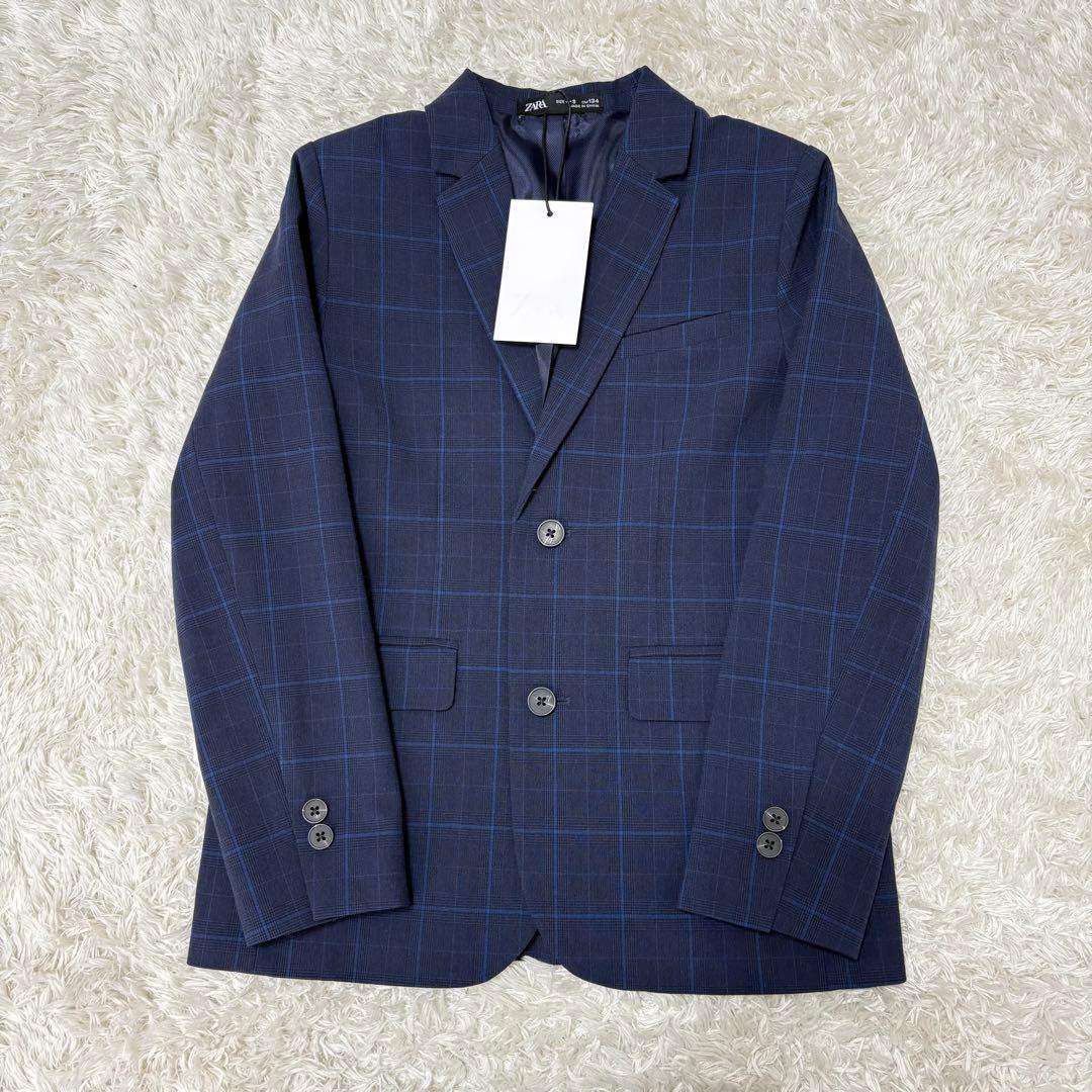 【未使用タグ付き】ZARA 男児フォーマルスーツ セットアップ 紺 128