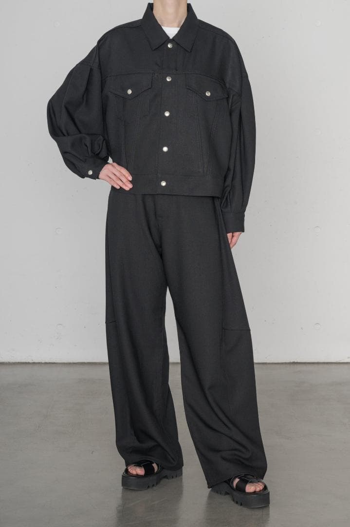 ジャケット・アウター HYKE 25SS OXFORD BALLOON SLEEVE JACKET