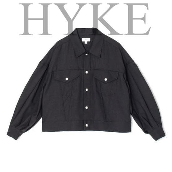 ジャケット・アウター HYKE 25SS OXFORD BALLOON SLEEVE JACKET