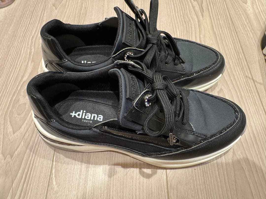 【やす】+diana ブラック スニーカー　XL(25cm) 2足