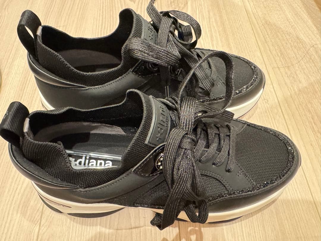 【やす】+diana ブラック スニーカー　XL(25cm) 2足