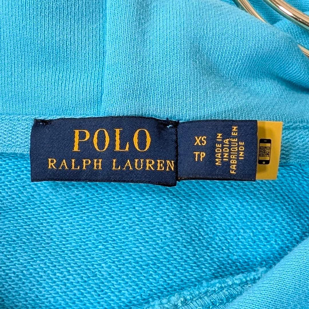 美品★ラルフローレン ビックポニー刺繍 パーカー ターコイズブルー XS