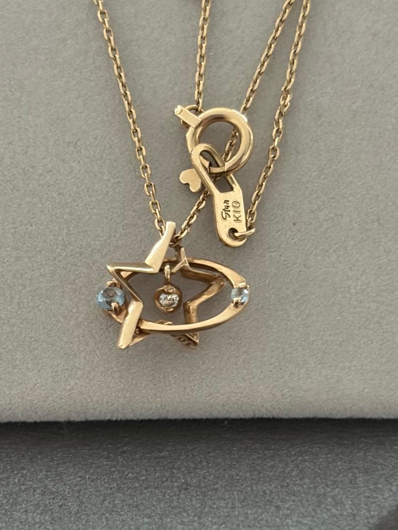 スタージュエリー ✨k10ダイヤモンド0.01ネックレス⭐︎保証書付き