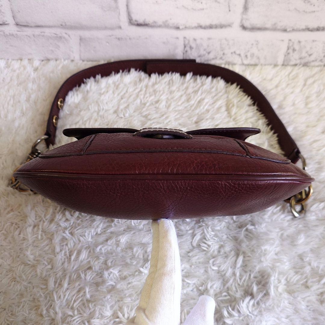 希少 セリーヌ 2way フィービー期 ショルダーバッグ ワンショル 茶 レザー