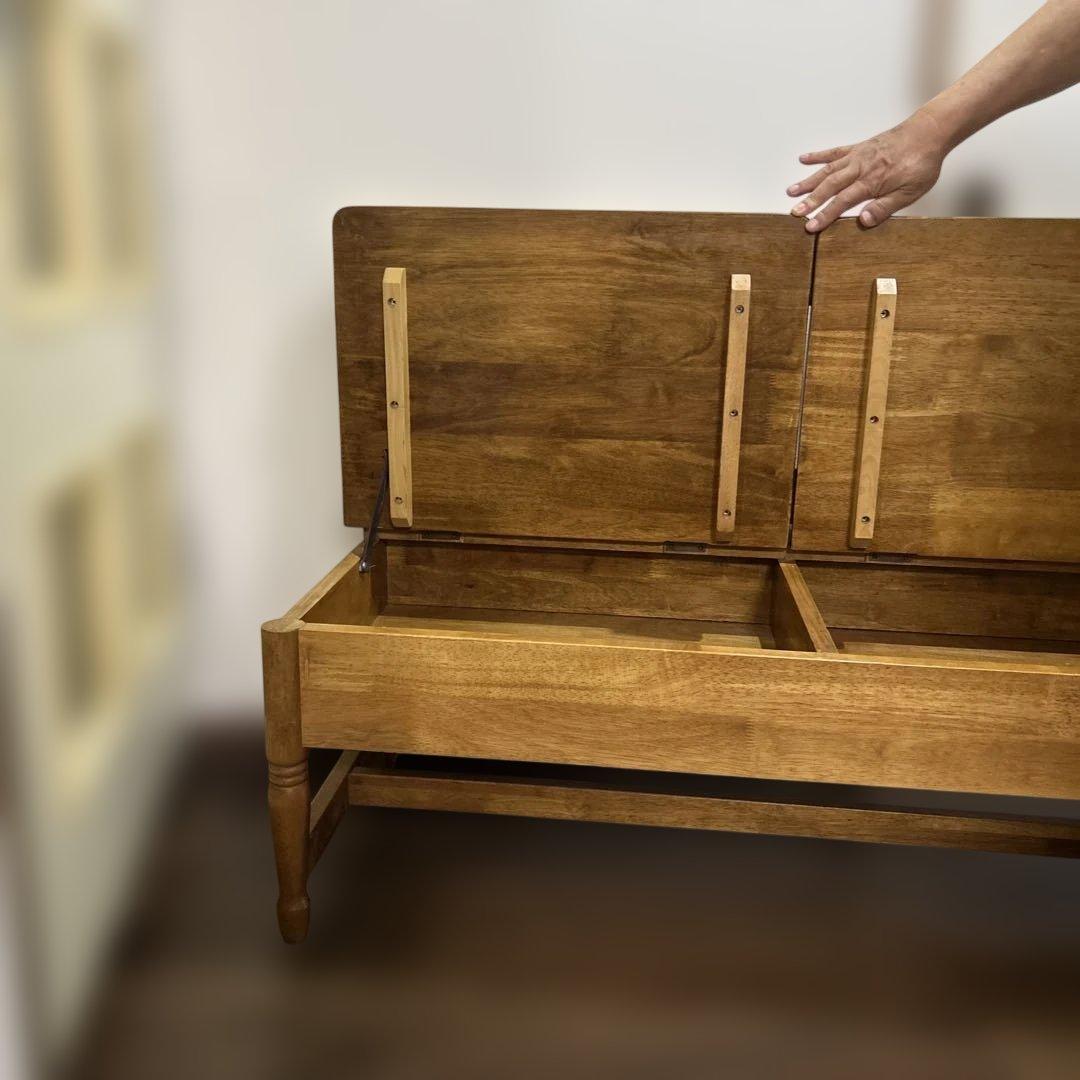 木製ベンチ　収納付き