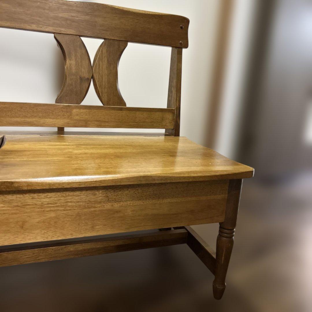 木製ベンチ　収納付き